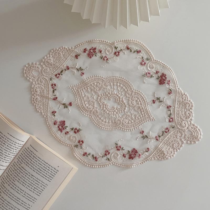 Vintage Lace Coaster Table Cloth Lace Tablecloth Embroidery Placemat Cabinet Furniture Decoration Background Photo Props