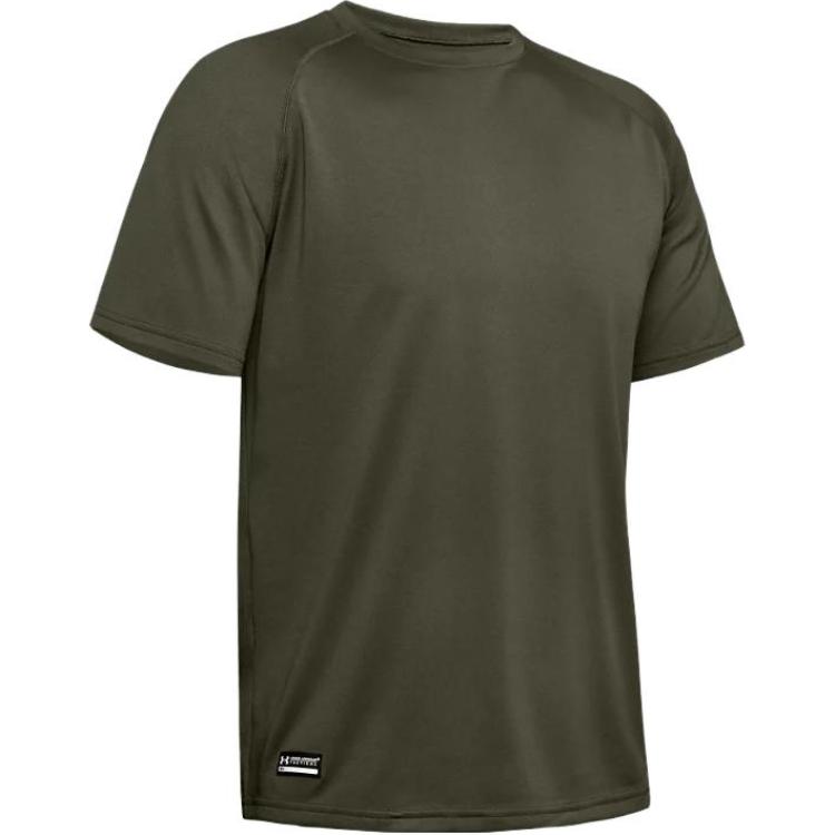 

Under Armour Solid Color Crew Neck Pullover Straight Cut Short Sleeve T-Shirt Men Tops Olive-Green 1005684-390 L