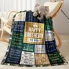Happy Birthday Inspirational Quotes Flannel Blanket-Soft and Suitable for Sofas,Beds,Offices,Travel,All Seasons,Great Gift for Holidays and Birthdays.