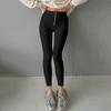 Pantalon de Yoga Taille Haute pour Femmes Leggings de Compression Push-Up Fessiers avec Fermeture Éclair Contrôle du Ventre Sans Couture Sensation Peau Nue Entraînement