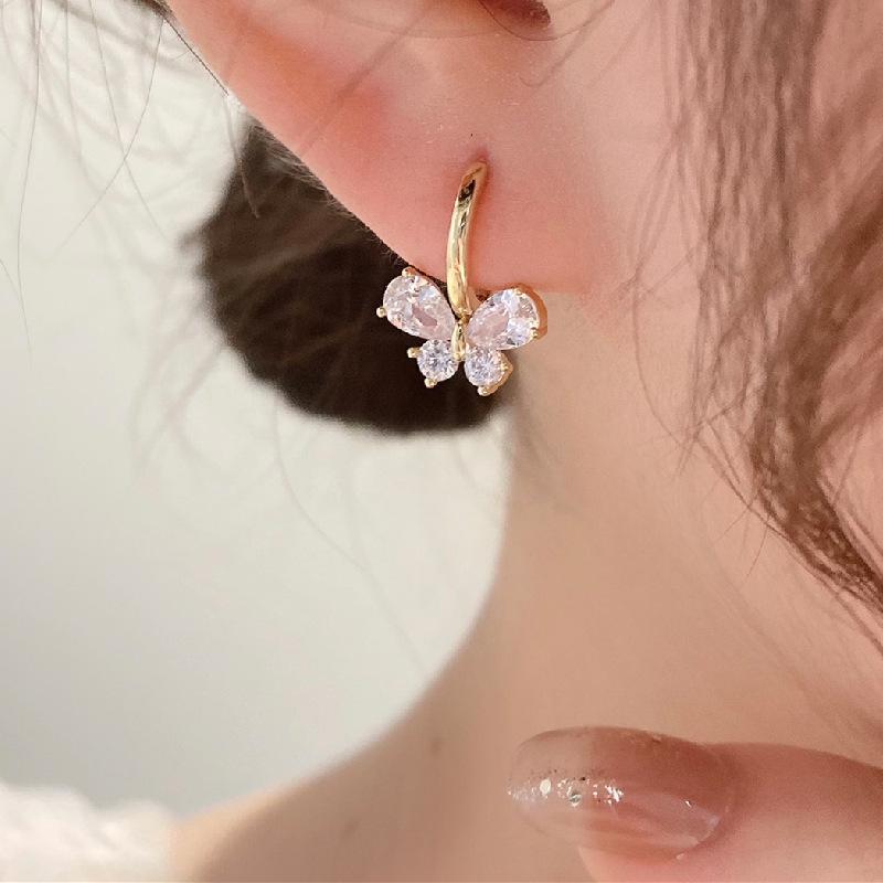 High-End Koreanische Kristall Schleifenohrringe - Einfaches und Trendiges Modeaccessoire