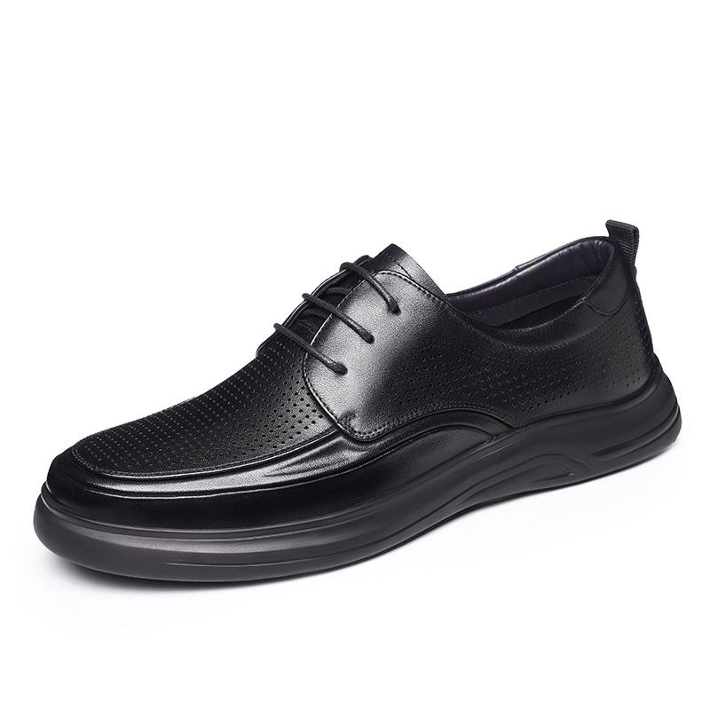 Old Man Head Men's Shoes Spring and Summer New Hollow Leather Shoes Versatile Soft Sole Work Breathable Comfortable Casual Shoes 19887