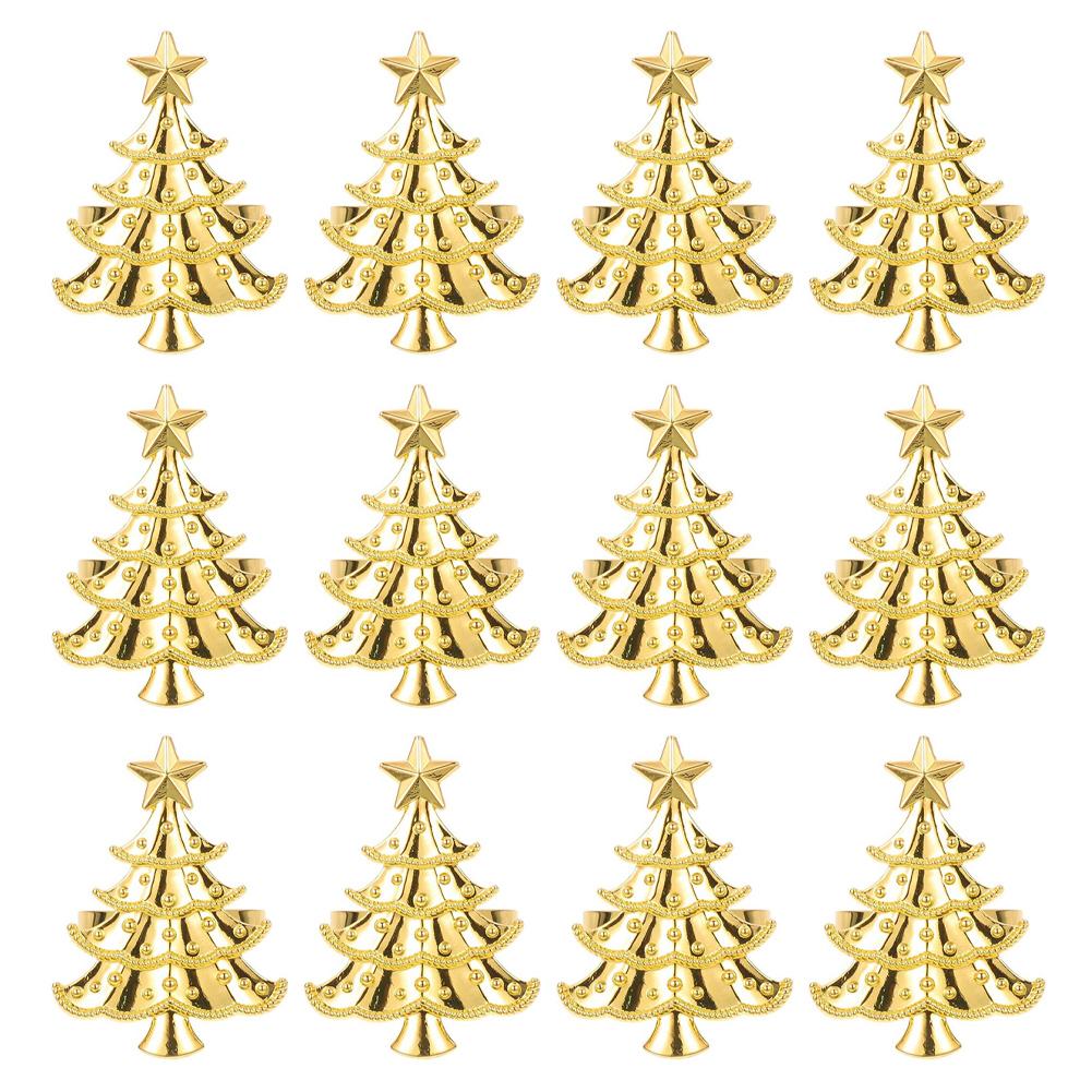 Serviettenhalter aus Metall mit Weihnachtsbaum-Stern-Design für festliche Tischdekoration und Serviettenringe für die Weihnachtsfeier