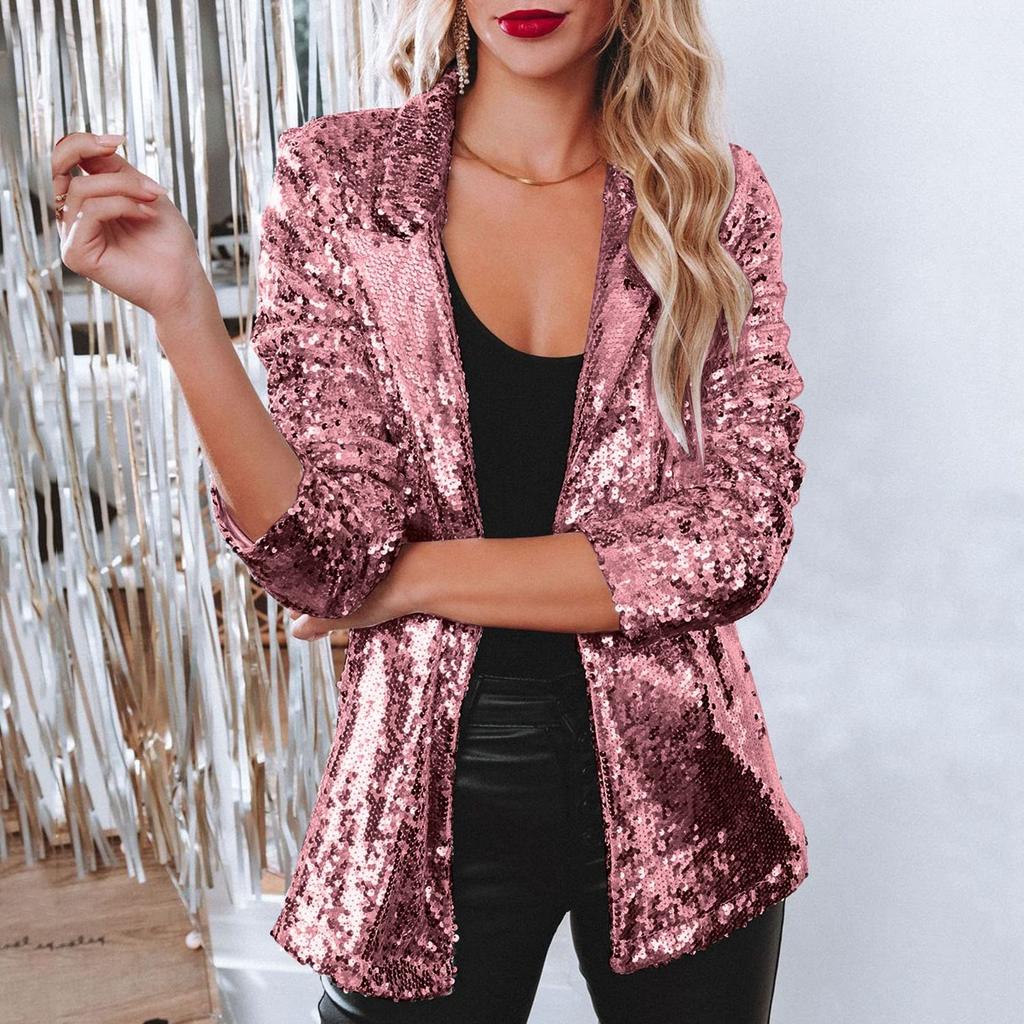 Stylish Women's Cardigan, Loose-fitting Long-sleeved Casual Sequined Jacket For Women.