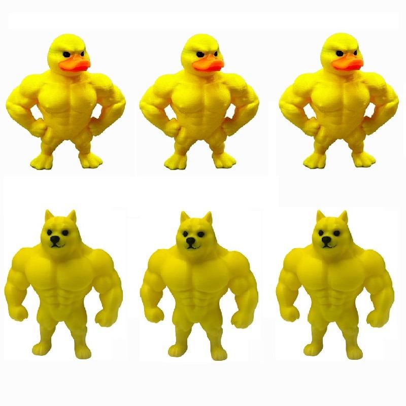 3D Funny Muscles Duck Fun Birthday Gift Office Living Room Decoration Ornament 3D Printed Crafts Angry Duck Gift