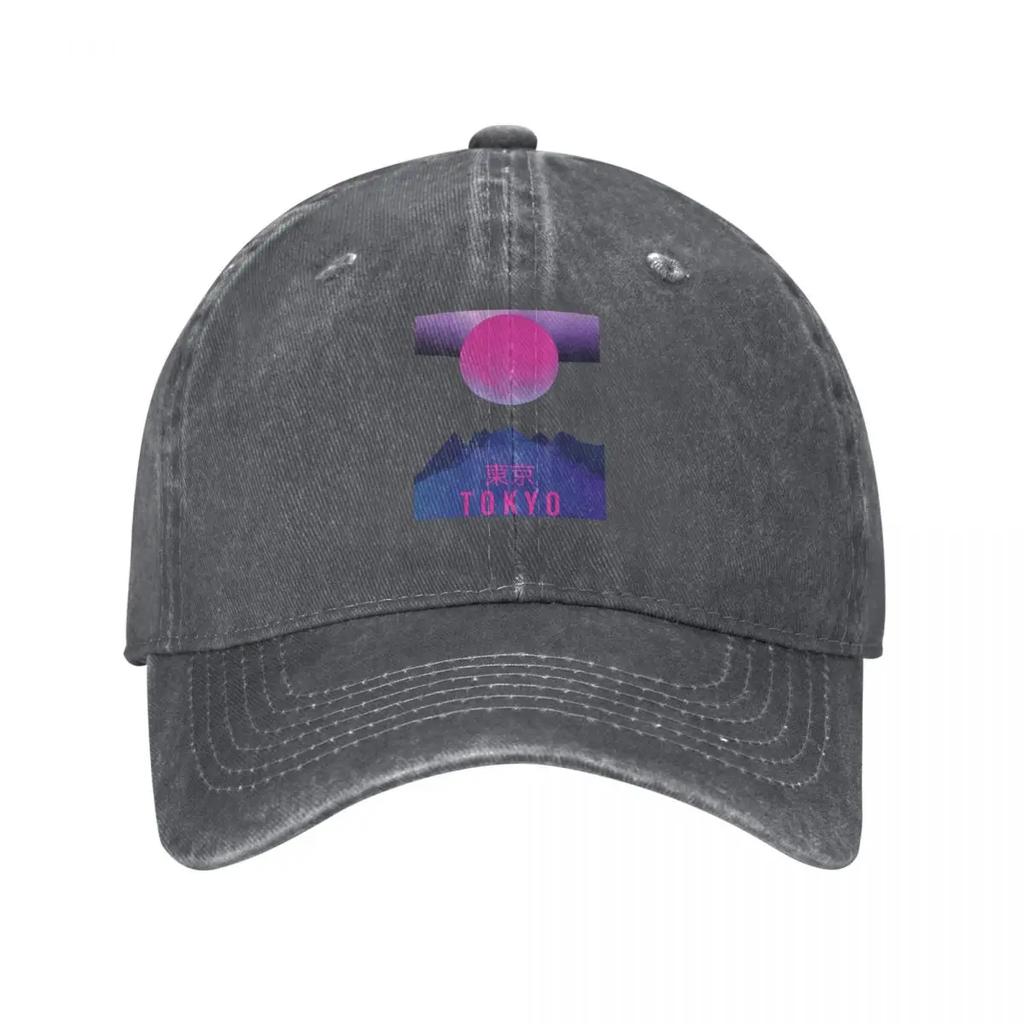 Japanese Vaporwave Anime Sunset Aesthetic Tokyo Baseball Cap Icon Snap Back Hat Anime funny hat Unisexs Caps Womens