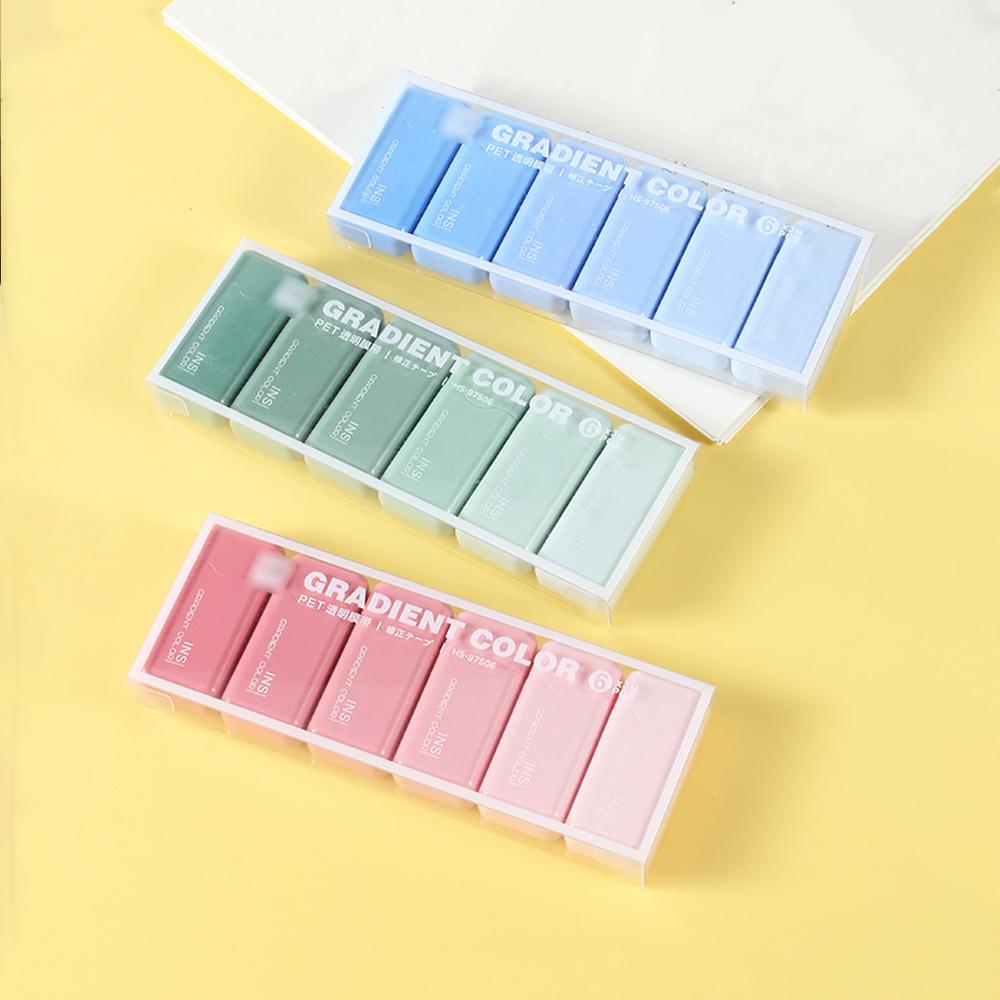 1 Schachtel 6 Stück Niedliches Kawaii Farbverlauf Korrekturband Verändertes Werkzeug Schule Büro Korrektor Schreibwaren Süße Neuheit Zubehör