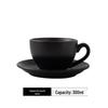 Premium Frosted Black Ceramic Coffee Cup & Saucer Set