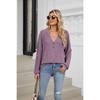 Loose Long Sleeve T-shirt Brushed Solid Color Women's Fall Winter New Leisure Ribbed Button