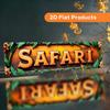 2D Flat, Retro Safari-Themed Wall Plaque - 2D Flat Suitable for Homeschooling/Holiday Decor with Safari Sunset Orange Letters & Green Leaves Tree Wild