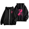 Women's Breast Sweatshirt Ribbon Breast Long Sleeve Hooded Pocket Casual Sweatshirt Jacket