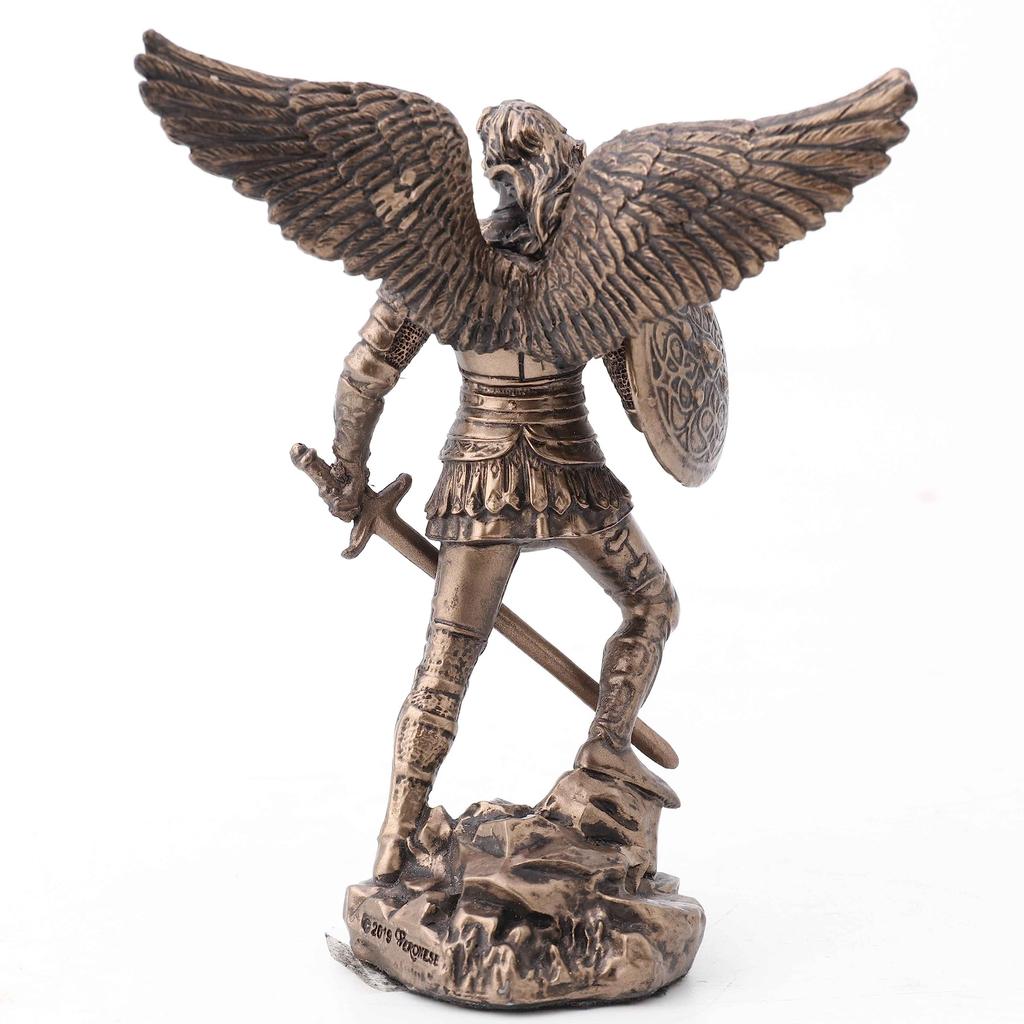 Veronese Design Archangel Michael Painted Bronze Finish Religious Figurine 4.2" St.