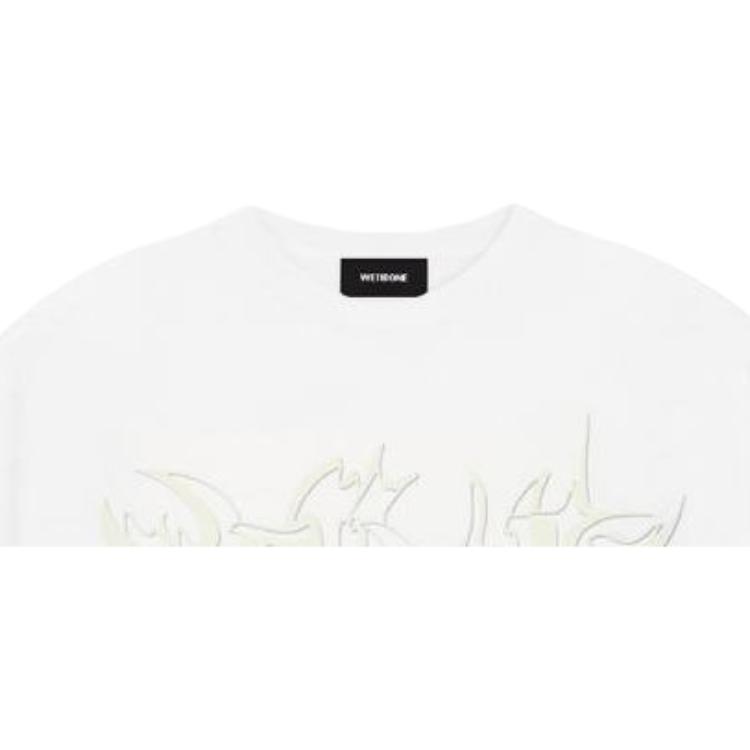 WE11DONE Angel Print Round Neck Short Sleeve T-Shirt Unisex Tops White WD-TT3-23-786-U-IV
