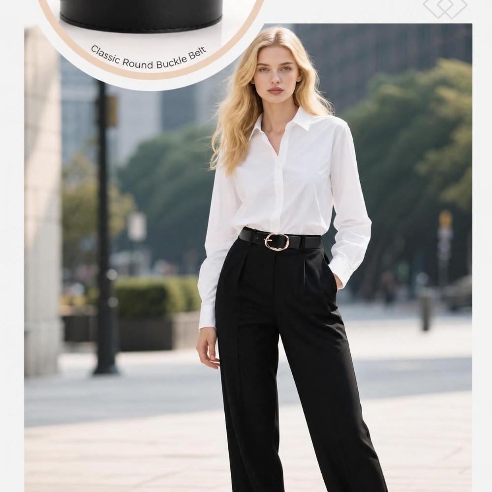 Oval Pin Buckle Waist Belt Faux Leather Leather Waistband Vintage Waist Strap  Casual Daily Wear