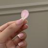 24PCS French Tips Nail Stickers, Full Coverage Square Pink False Nails, White Trim Glossy Press on Nails for Women