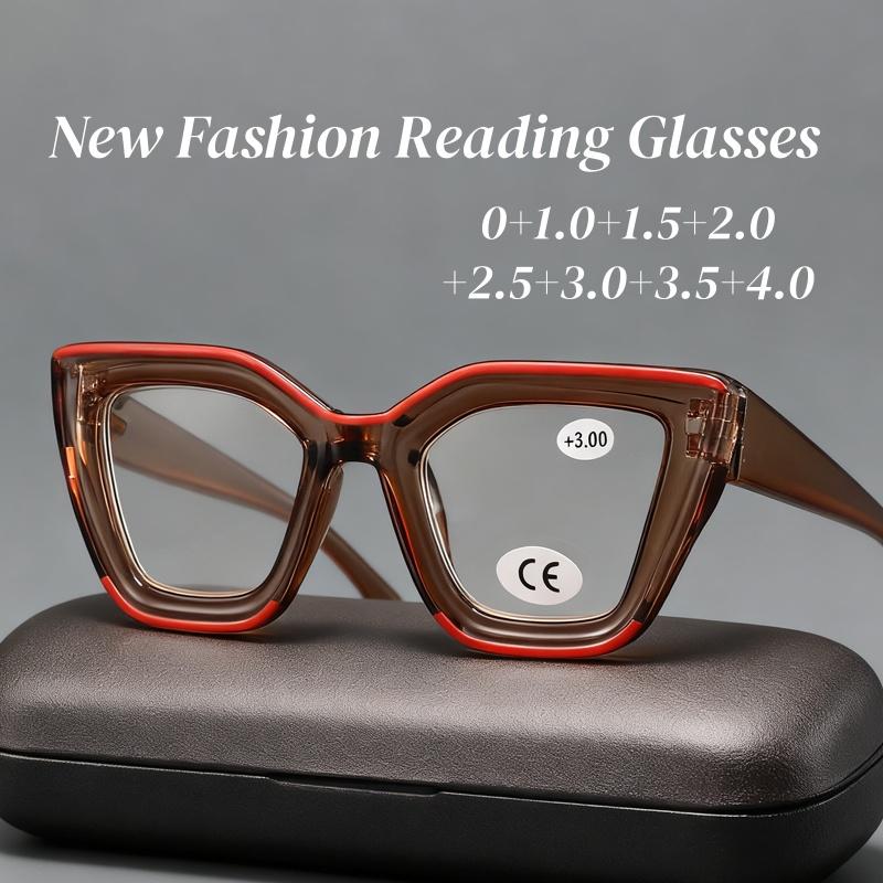 Large Frame Men Women Reading Glasses Fashionable Stylish Presbyopia Eyeglasses Lenses High Quality Oversized Eyewear 0+1.0+4.0