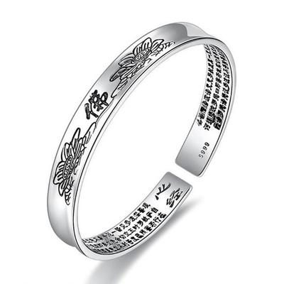 Bracelet Plated Buddha Sutra Buddhist S999 Silver Unisex Bracelet Buddhist Sutra Bracelet Buddhist Sutra Bracelet Buddhist Silver Bracelet