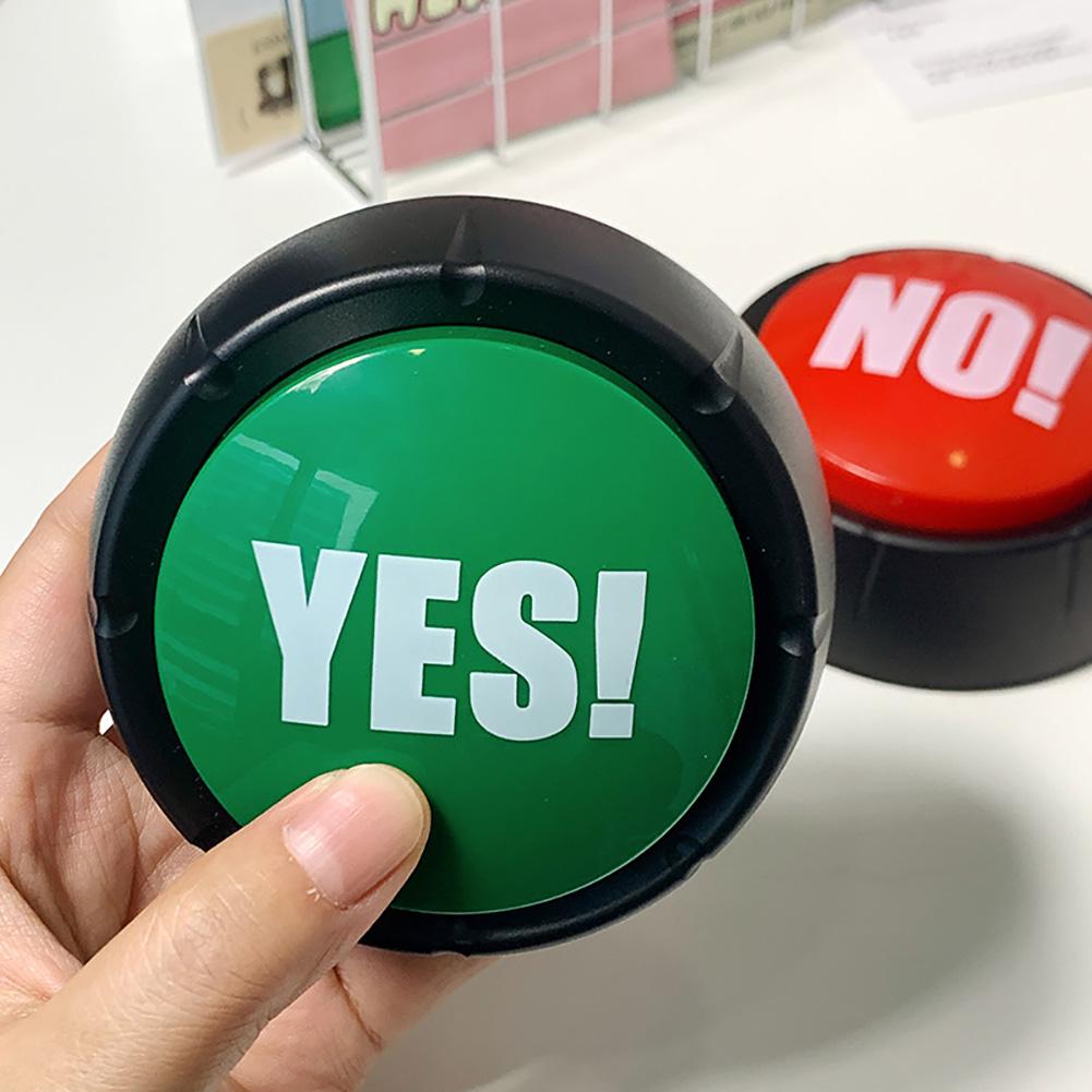 YES NO Gag Gift Voice Button Toy Funny Stress Reliever Interactive Toy Reaction Sound Silly Mood Booster Social/Party/Daily Icebreaking