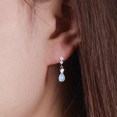 Kleine Tropfenohrringe für Damen, modisch, silberfarben, weißer Zirkonia, baumelnde Ohrringe, Hochzeit, Party, Schmuck, Geschenke