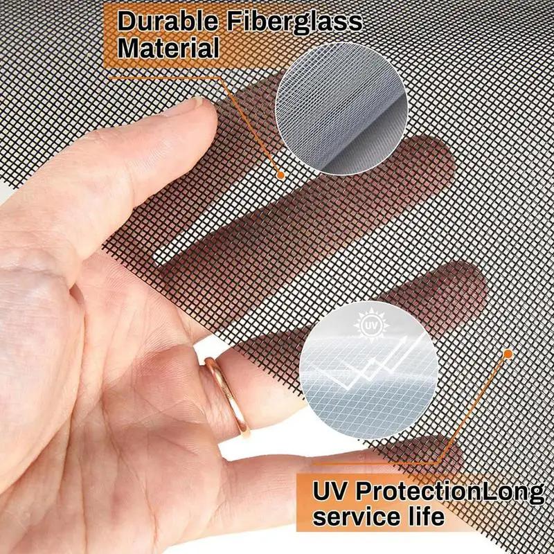 Window Screen Replacement Sliding Screen Replacement Kit 157x47 Inch Heavy-Duty Roll Sliding Door Repair Kit Pet Proof For Porch