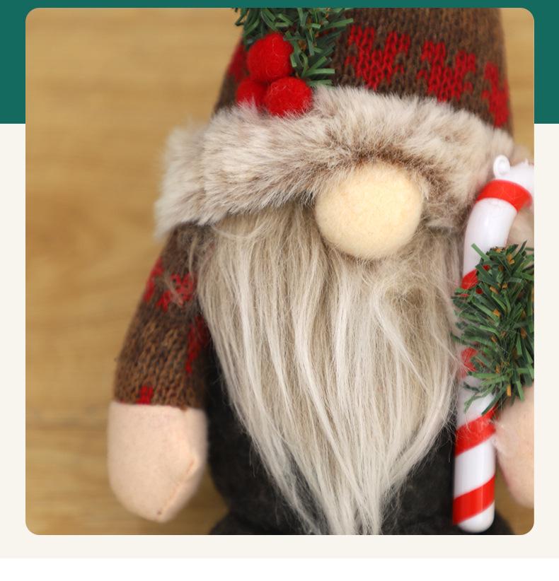 Neue Weihnachtsstrickmütze mit Kiefernzweig und Rudolph-Ornament - Festliches Partygeschenk Spielzeug