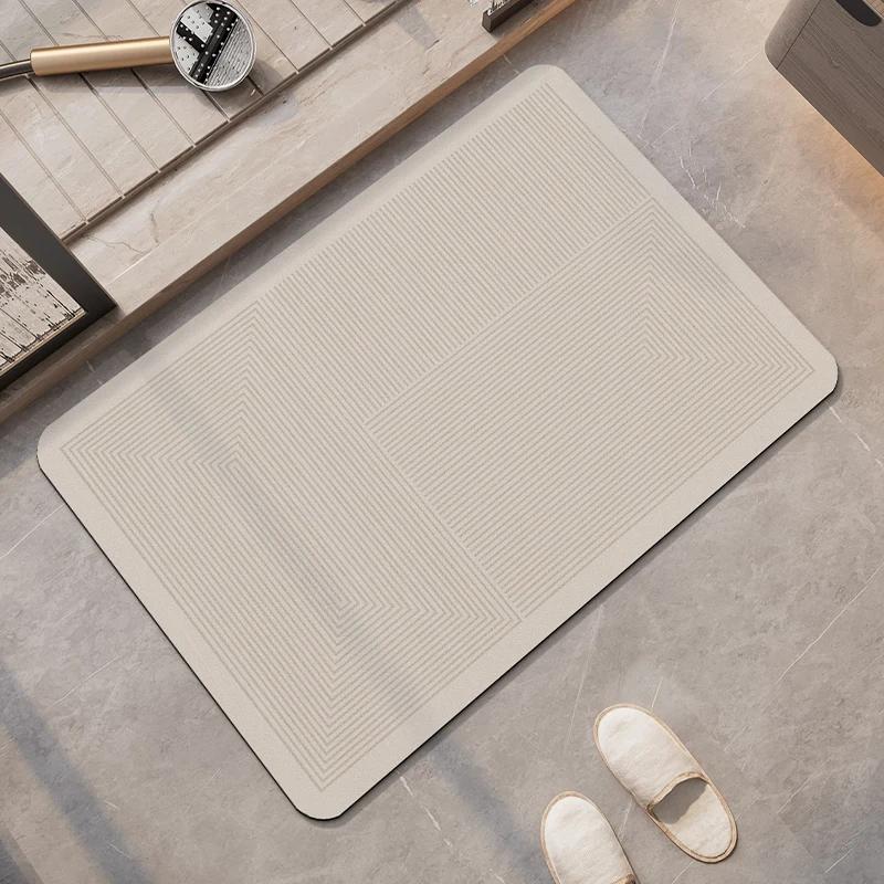 Diatomite Bath Mat Fast Dry Super Absorbent Non-Slip Floor Rug For Bathroom Shower Toilet Entryway Washable Home Decor
