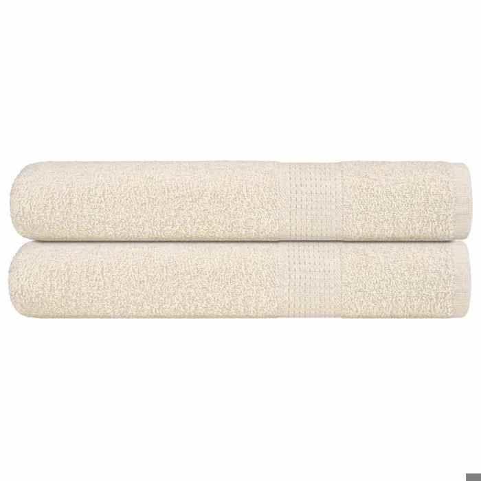 VidaXL Serviettes de sauna 2 pcs crème 80x200 cm 360 g/m² 100% coton 137007