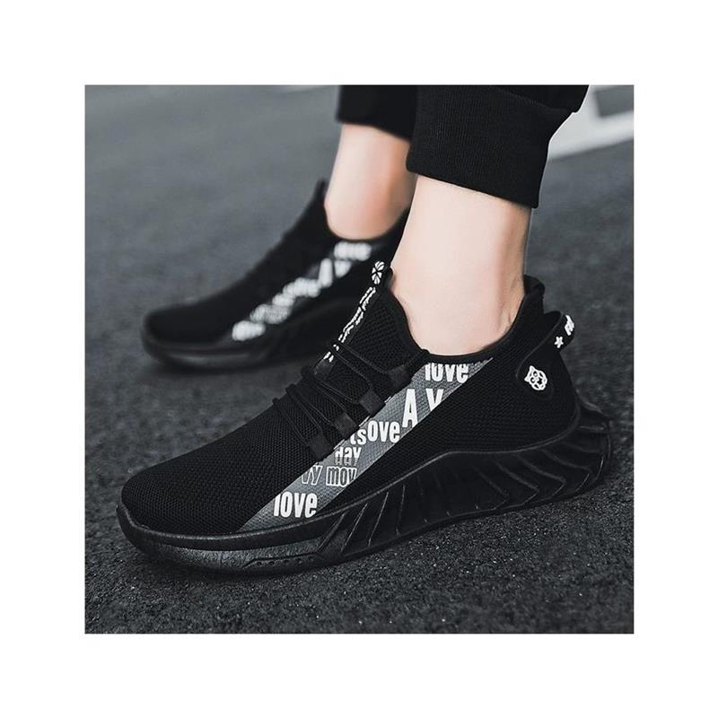 Men's Red Knit Sneakers with Blade Sole Casual Athletic Breathable Shoes
