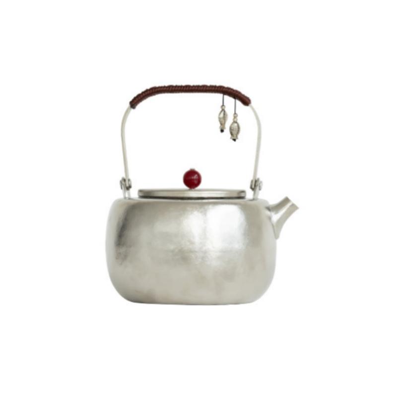 

1120ml Pure Titanium Water Kettle Anti-Scald Handle Home Outdoor Camping Picnics Single-layer Antibacterial Tea Set for Travel