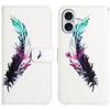 For iPhone 16 Plus Case Pattern Print PU Leather Wallet Phone Cover Cross Texture