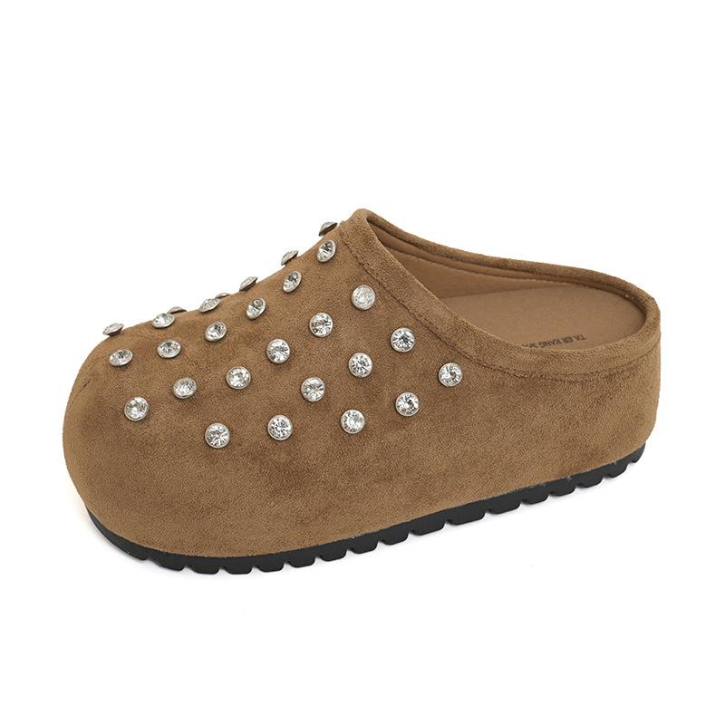Thick-soled inner height increase Birkenstocks women's shoes new spring ugly cute single shoes bag head half slippers outer wear
