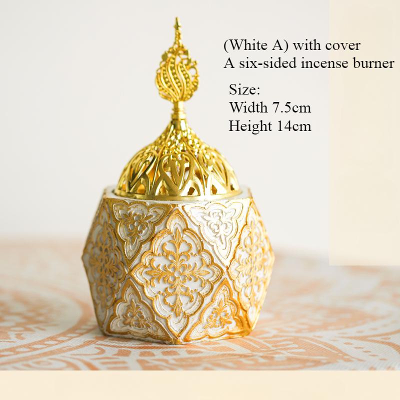 

Arabian Carbon Smoke Incense Burner Hexagonal Household Indoor Tabletop Display Living Room Decoration Purifying Air Carbon