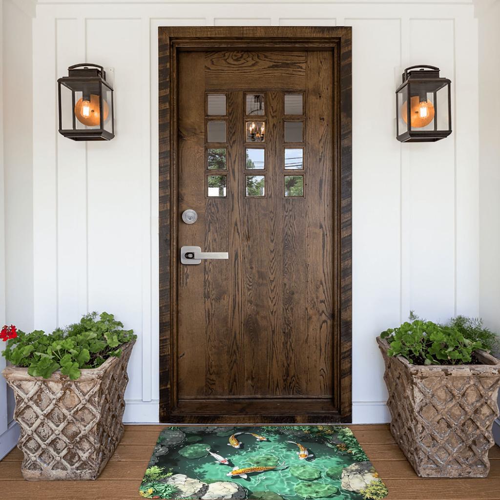 Vibrant Koi Fish Doormat Non-Slip Entrance Bathroom Kitchen Door Floor Mats Bedroom Balcony Carpet Rug