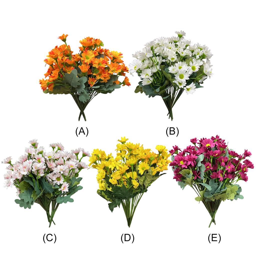 Realistische künstliche Sonnenblumen Künstliche Gänseblümchen Künstliche Gänseblümchen Herbstblume Gänseblümchen mit Eukalyptusblättern Lebhaft Drinnen Draußen