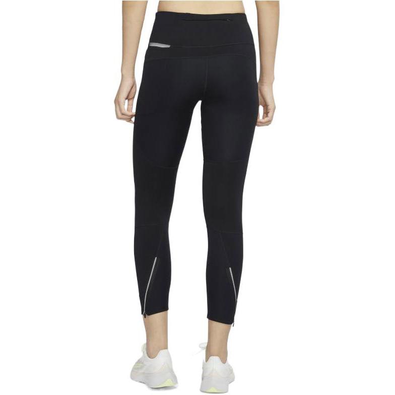 Nike Vienos spalvos logotipas, prigludusios, fitneso kelnės moterims, apatinė dalis, juodos CU3400-010