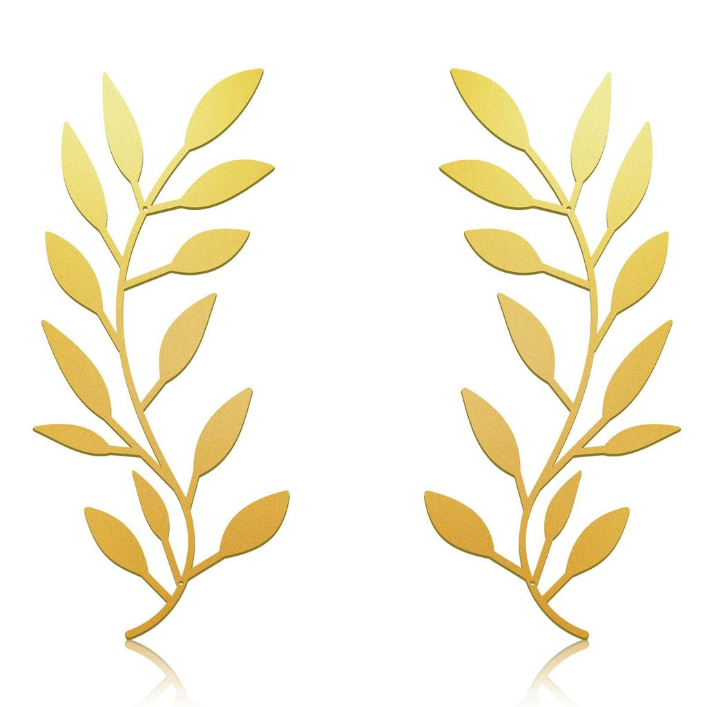 2Pcs Metal Wall Art Leaf Branch Decor Olive Tree Leaves Wall Sculpture for Living Room/Home Decoration