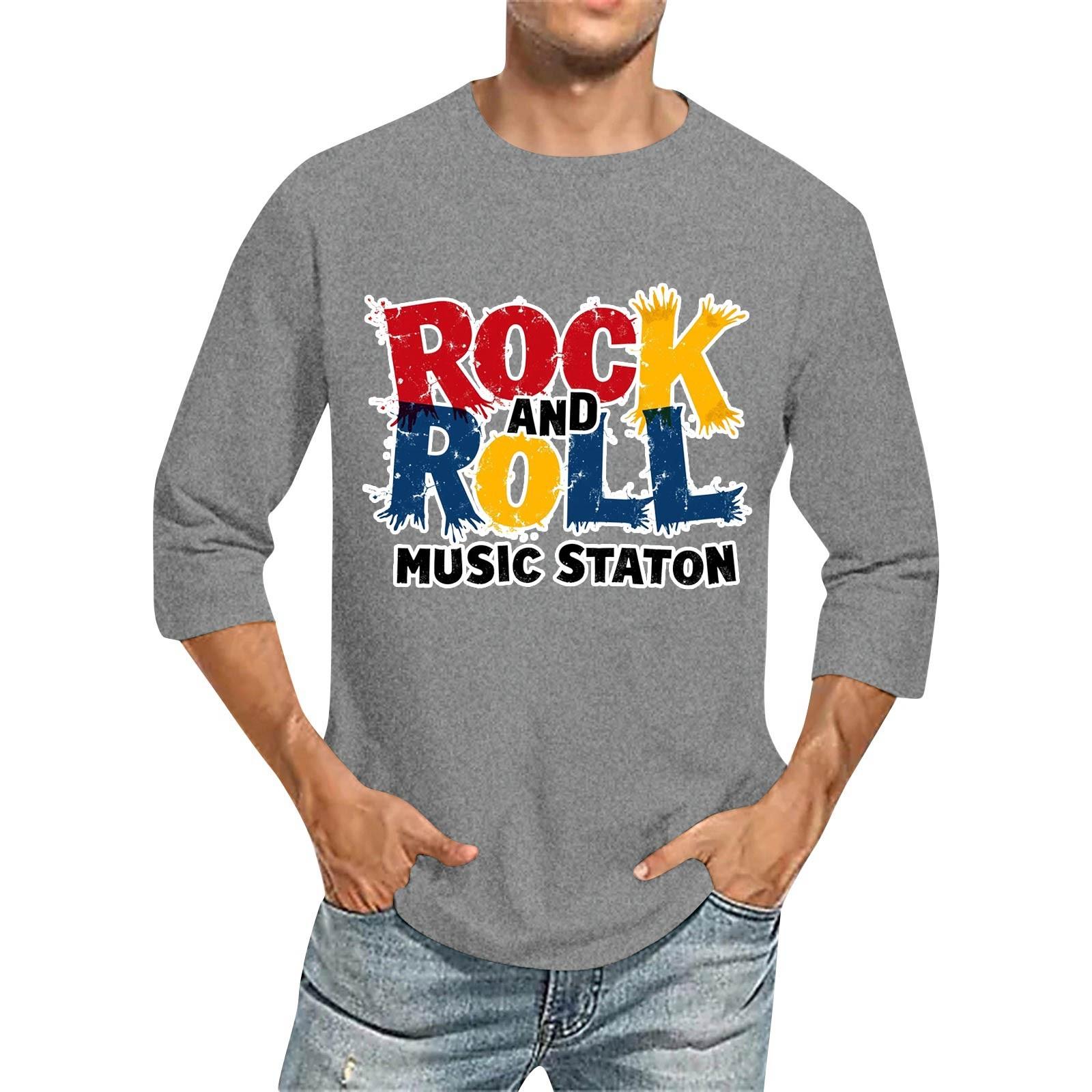 

Чоловіча повсякденна модна футболка з круглим вирізом і рукавом три чверті XL