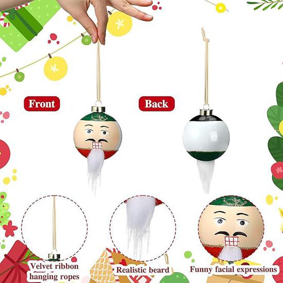 12Pcs/Set Christmas Ball Pendant Classic Color Scheme Bearded Man Ornament Christmas Decoration Festive Home