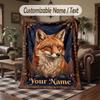 Wolf Fuchs Thema Kuscheldecke Personalisierbarer Name Text Personalisierte Decke Weich Gemütlich für Zuhause Sofa Bett