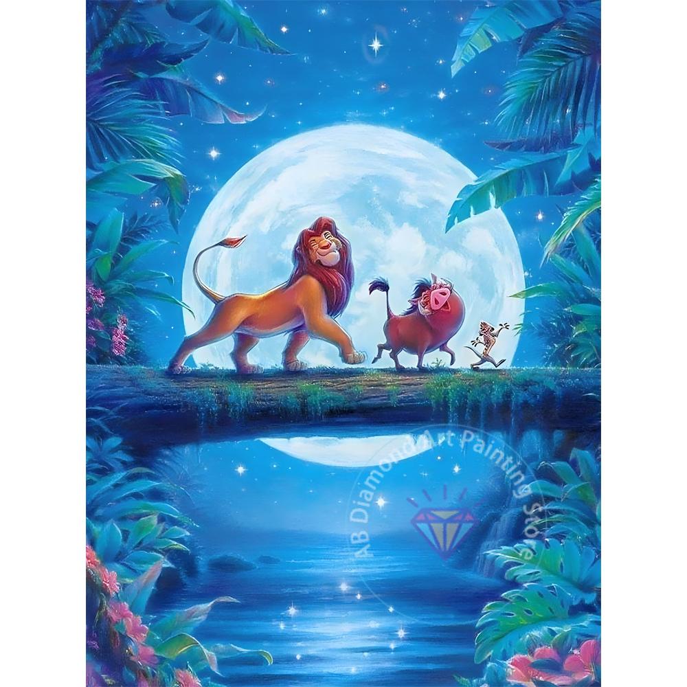 The Lion King Diamond Painting Set 5D DIY Diamond Cross Embroidery Handmade Art Adult and Children's Gifts Home Decoration