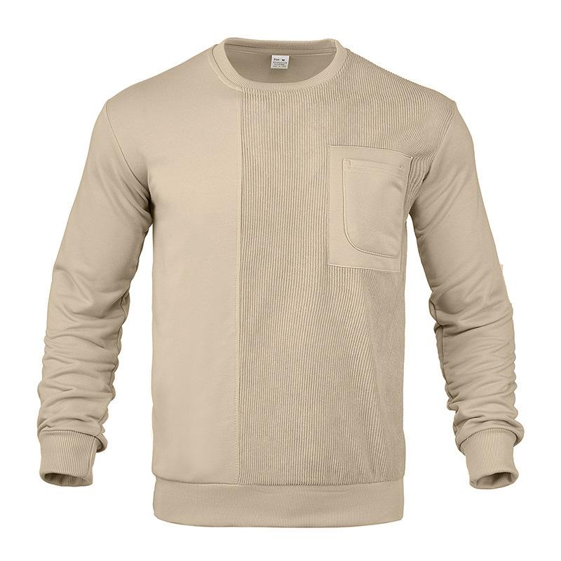 Autumn and Winter New American Splicing Crew Neck Men's Casual Sweater