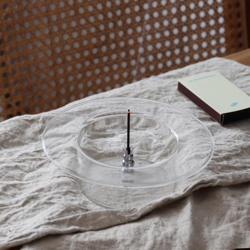 WULIHOME Glass Stainless Steel Yoga Atmosphere Desktop Ornaments Incense Holders Tea House Ambient Decorative Items