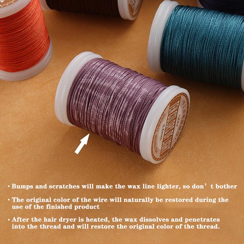 2021 Leather Craft Sewing Leather Round Wax Thread 0.6 Mm Round Wax Thread