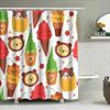 Adorable Animal Ice Cream Shower Curtain Set For Bathroom Decor Cartoon Print Fabric Shower Curtains With Rings Included