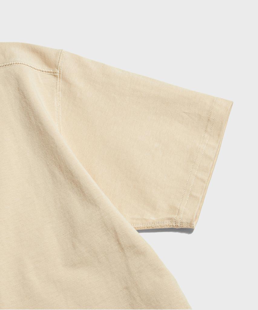 Beulonseun 10.6 Oz Cotton Short Sleeve Henley Tee Apricot