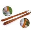 New Wooden Shoe Horn Easy on Off Extra Long Handle Shoehorn Portable Hanging Put on Shoes Tools Home Accessories
