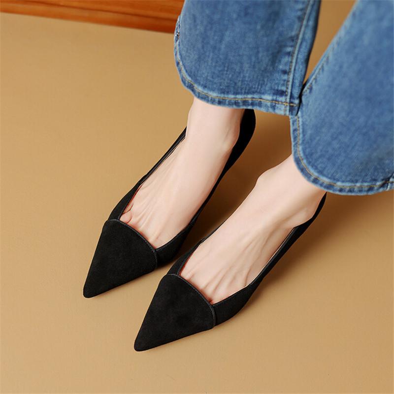 Fashion Sheep Suede Pointed Toe Stiletto Women Pumps Spring Summer Woman Shoes Fashion Loafers Shoes for Women Zapatos Mujer High Heels