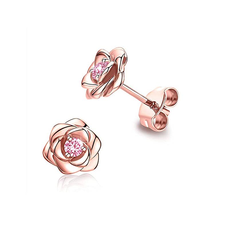 Eternity Love Earrings Ear Stud Piercing Silver Color/Gold Color Fashion Heart Earrings for Women Chic Wedding Jewelry