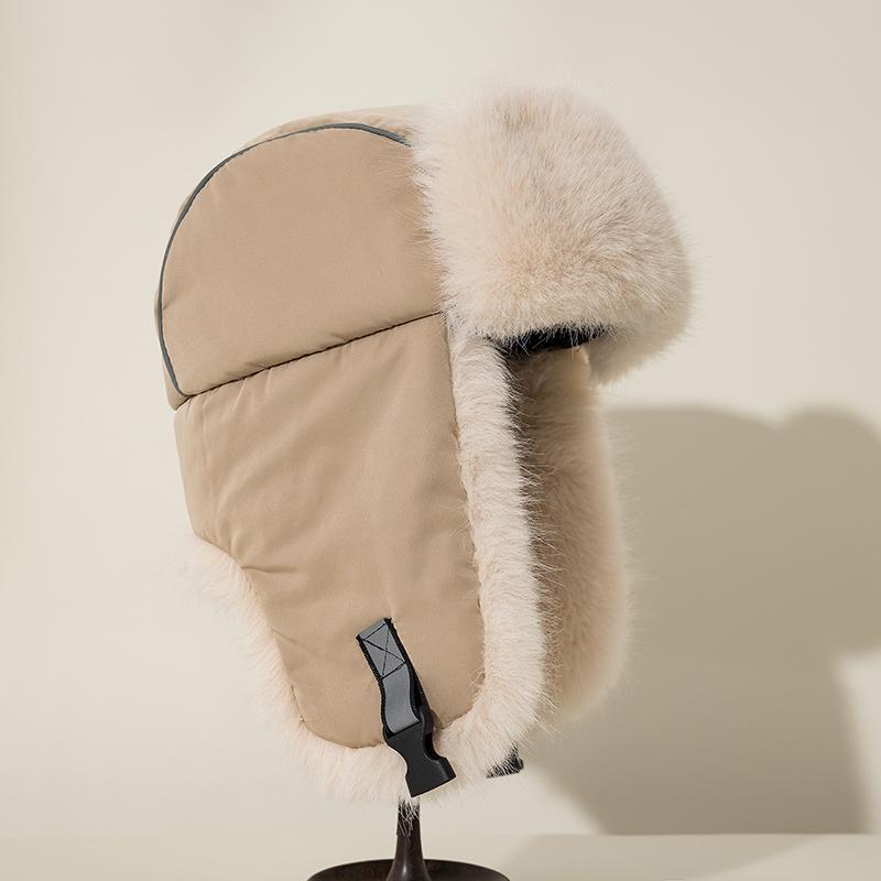 Winter Hats Women Men Earflap Russian Hat Cold-proof Keep Warm Winter Cap Faux Fur Hat Windproof Ski Cycling Thickened Beanie