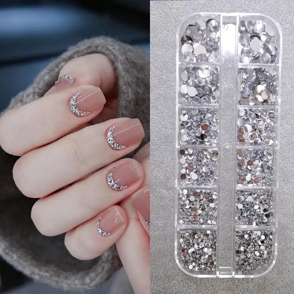 Nail Art Irregular Shape Flat-Bottom Rhinestones with Square Box